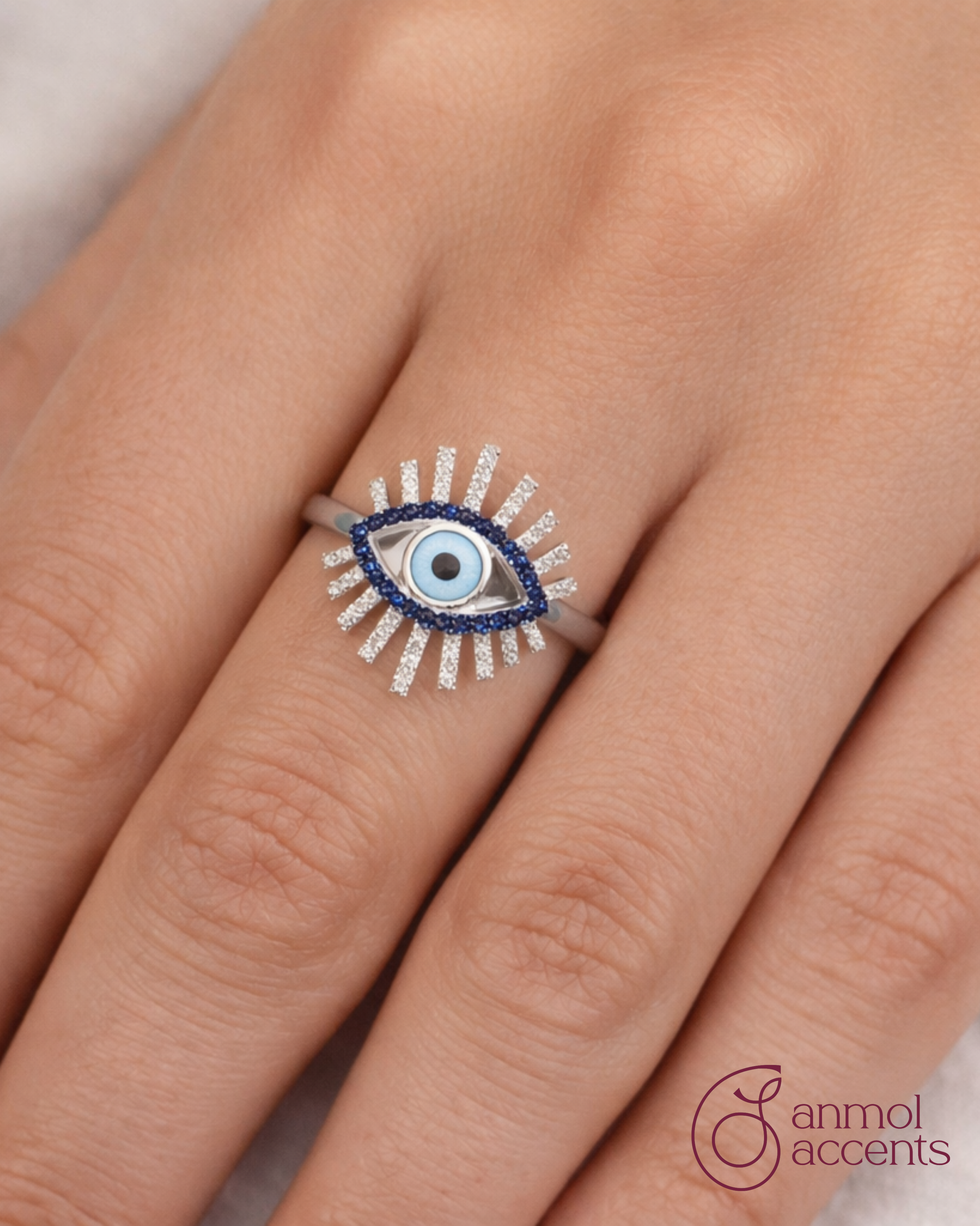 Celestial Protection Natural Diamond Ring