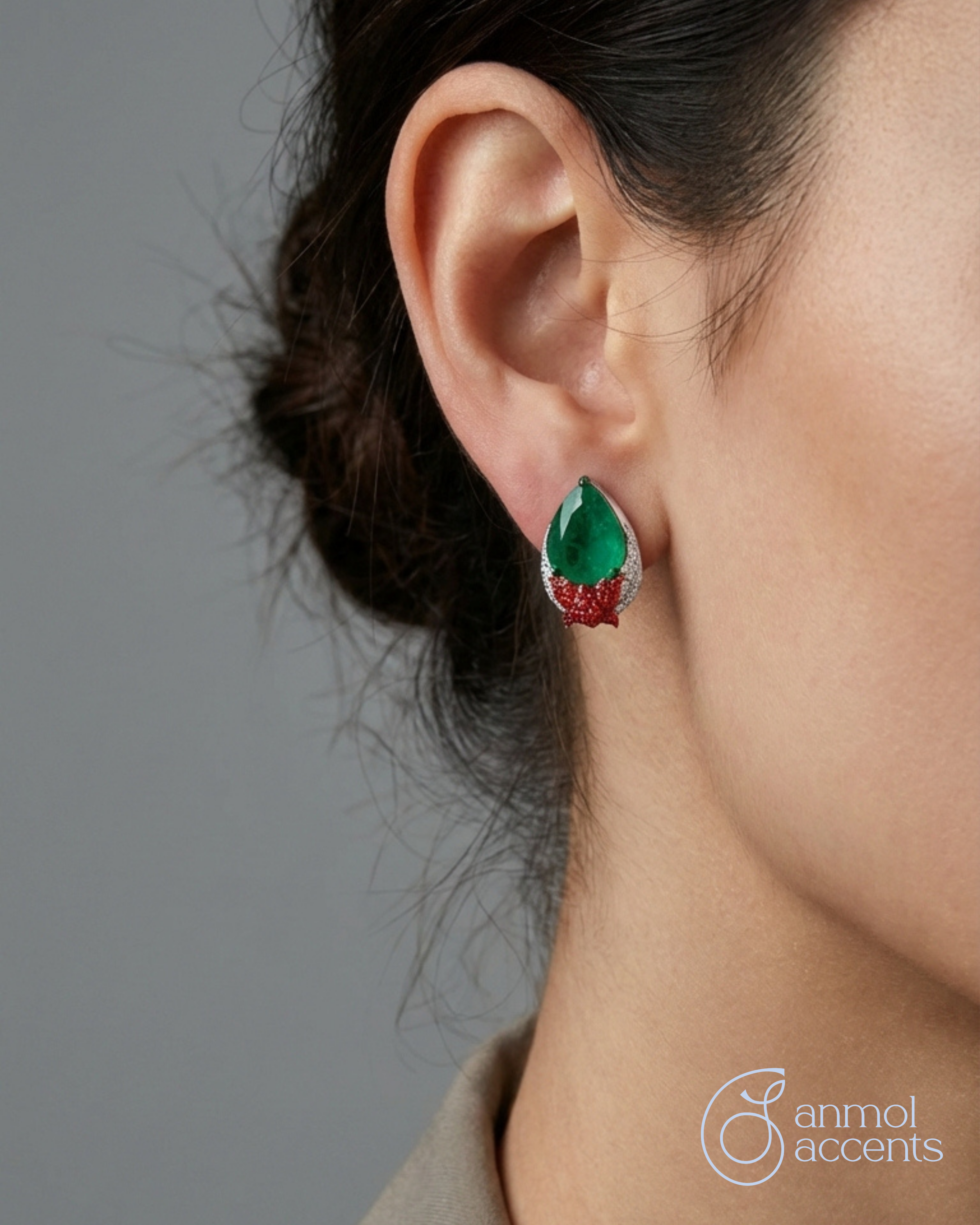 Verdant Emerald Drop Studs