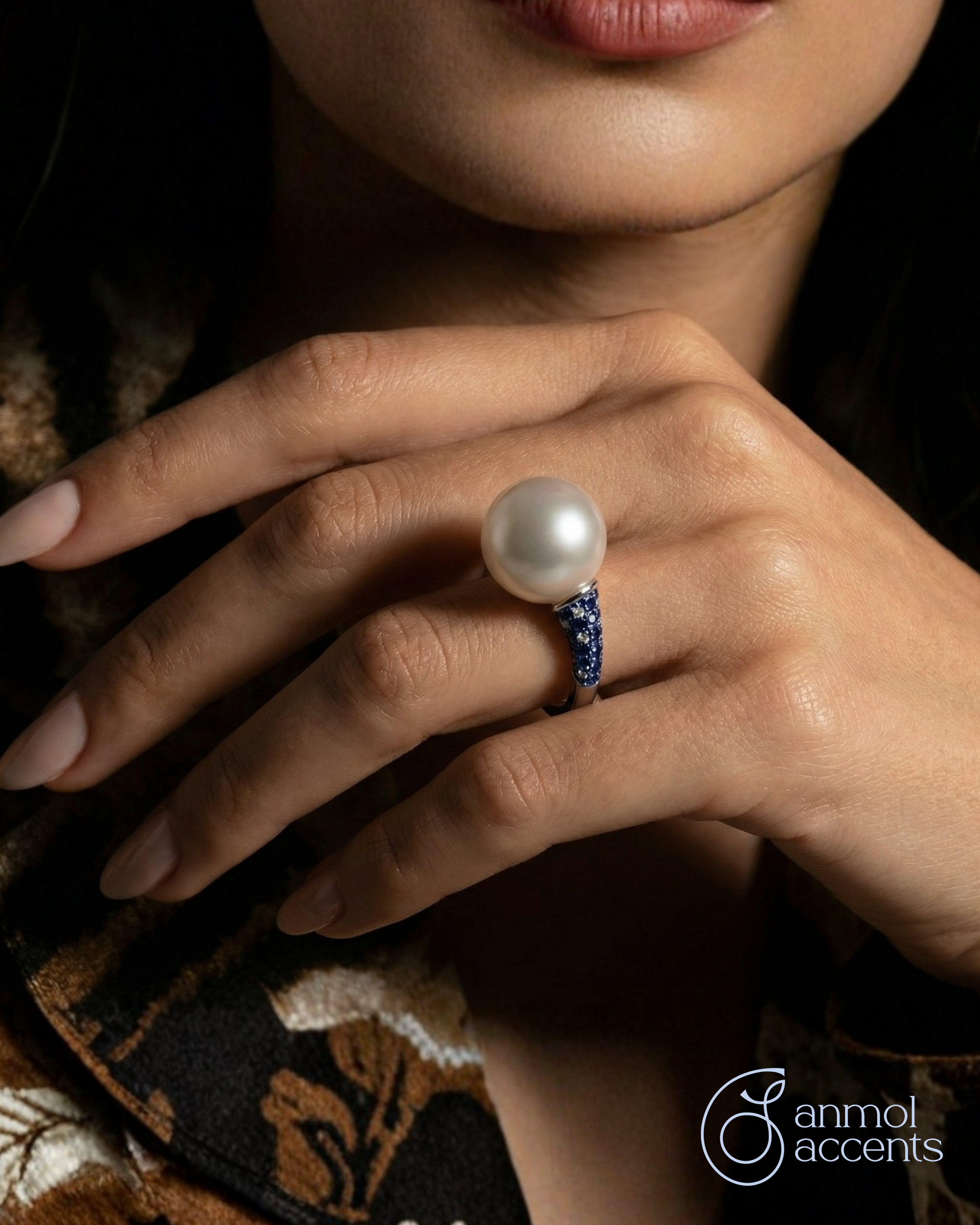 Sapphire Oyster Pearl Ring