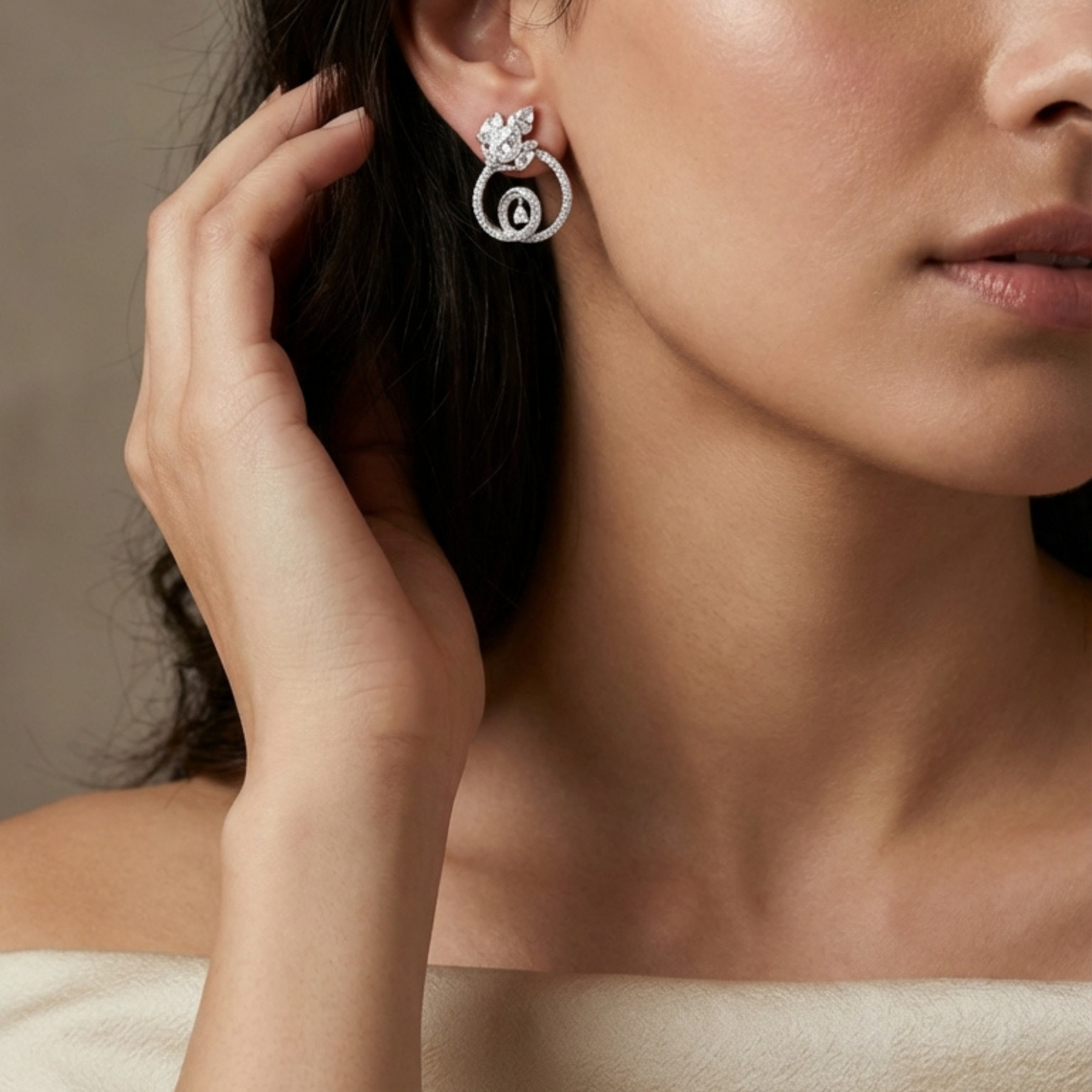 Bloomed Swirl Natural Diamond Studs