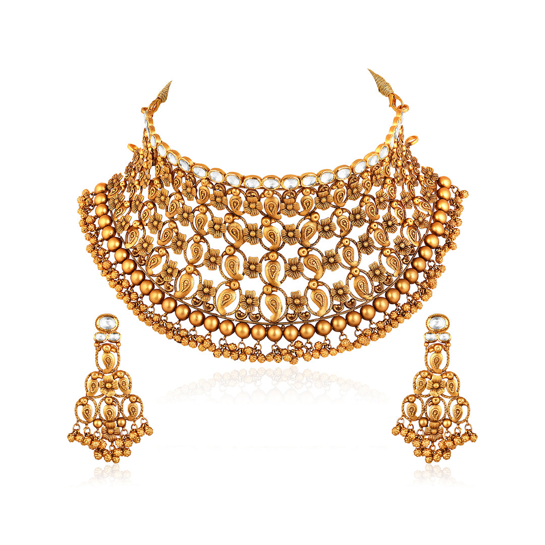 Antique Filigree V-Neck Set