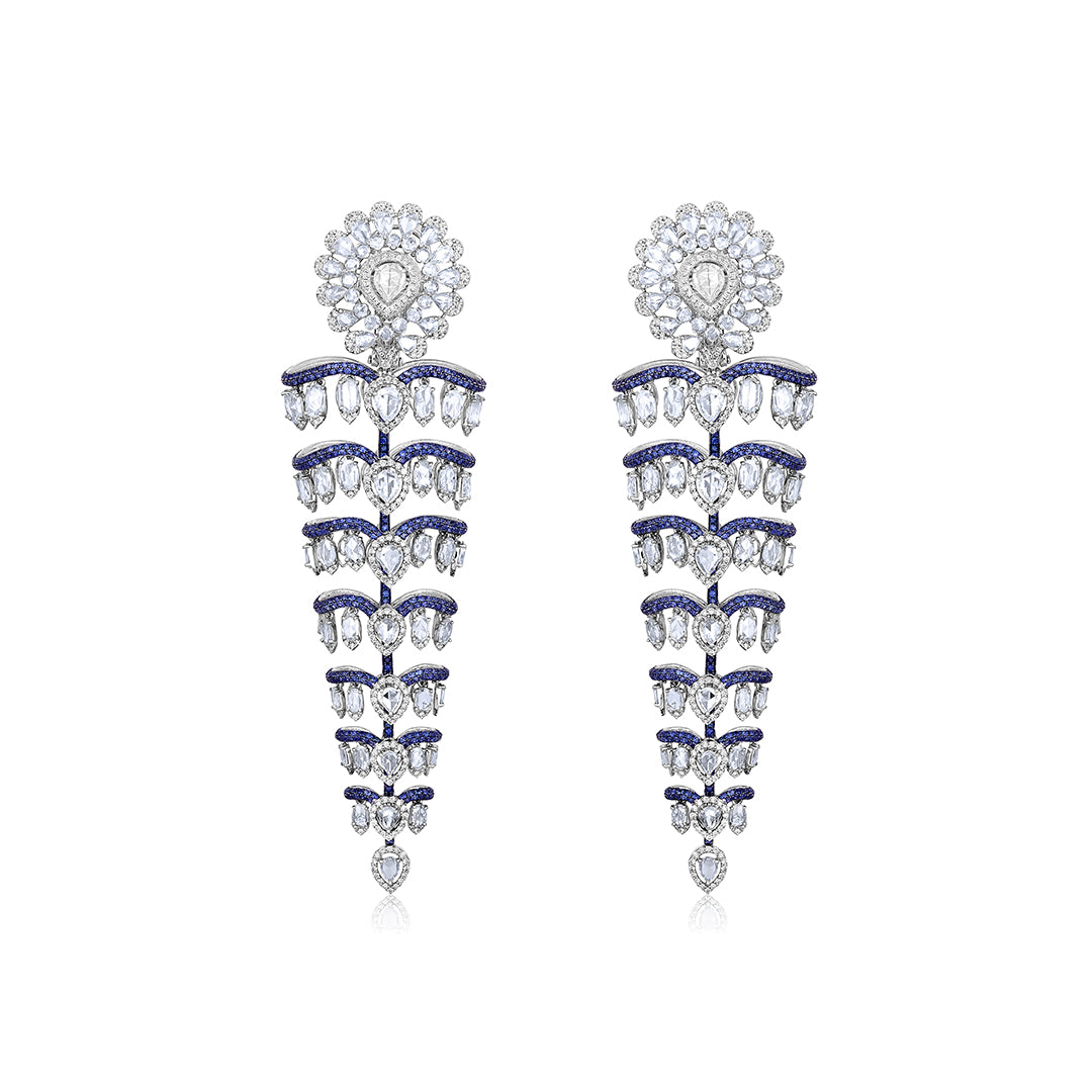 Blue Sapphire Chandelier Earrings