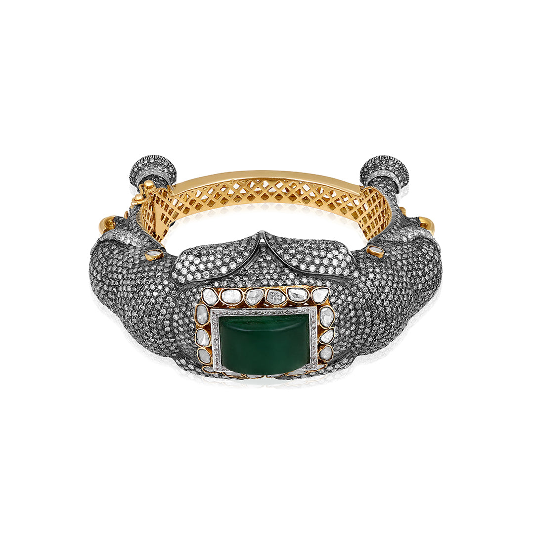 Antique Elephant Emerald Bracelet