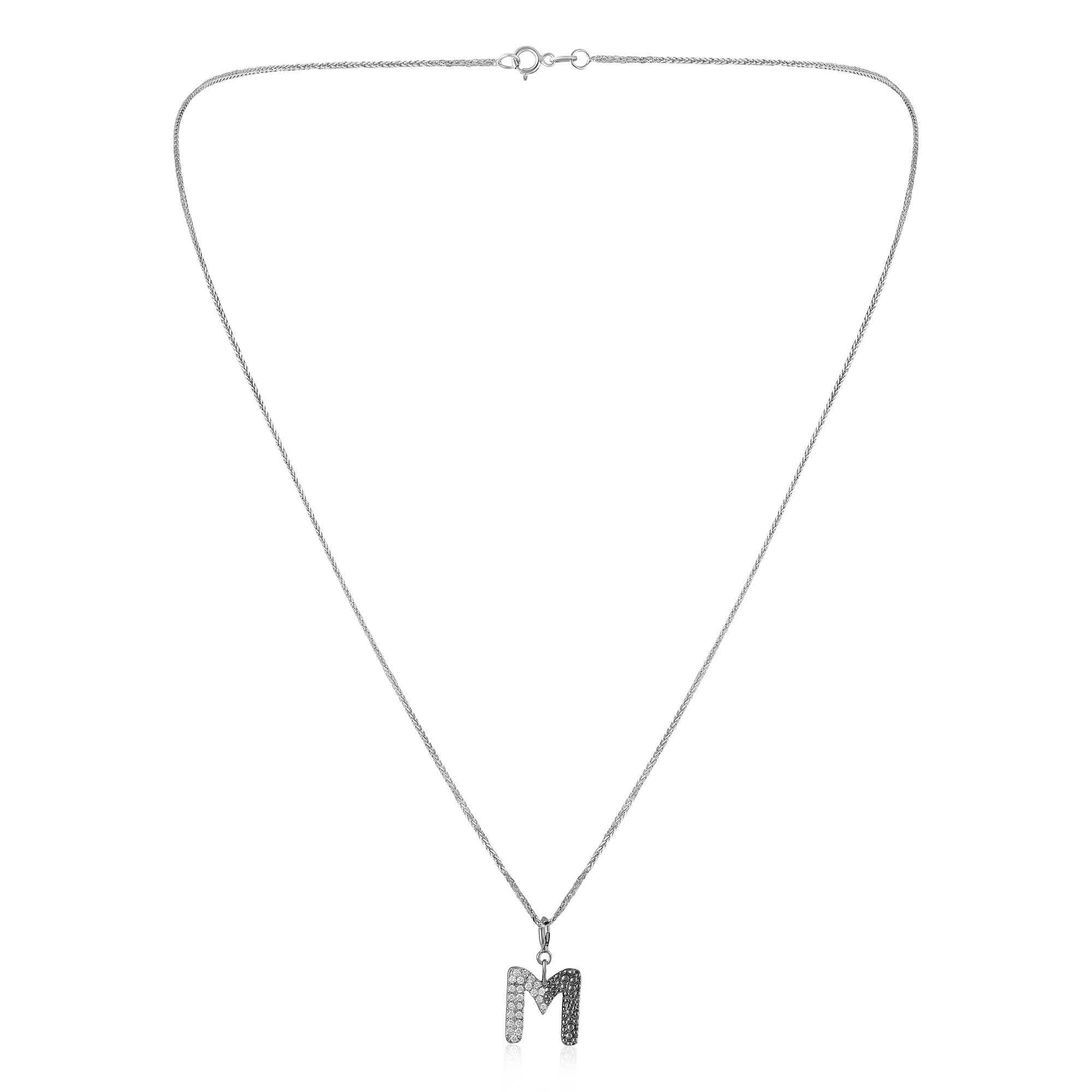 Arctic 'M' Brilliance Initial Charm Pendant