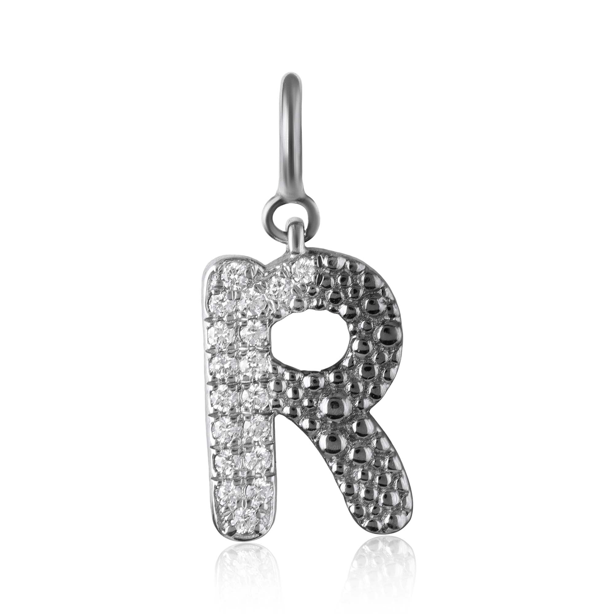 Arctic 'R' Brilliance Initial Charm Pendant