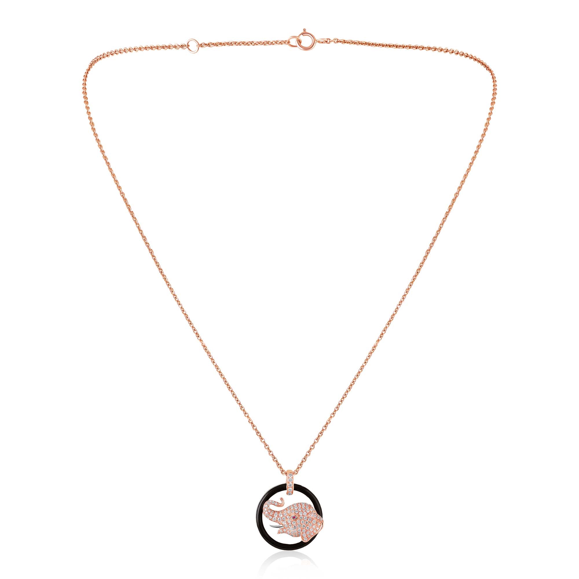 Citrine Elephant Pendant Chain