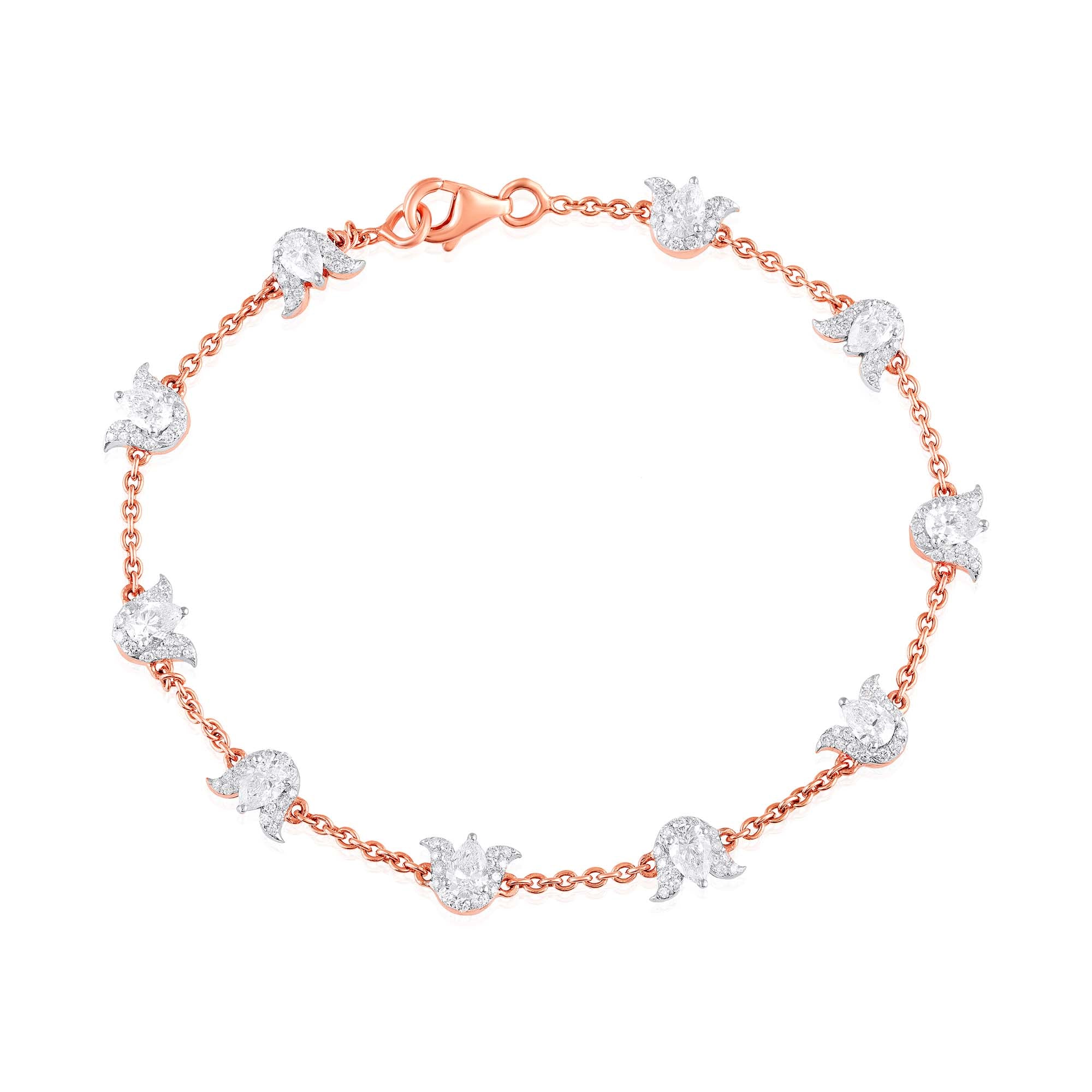 Blooming Chain Natural Diamond Bracelet - Maximal