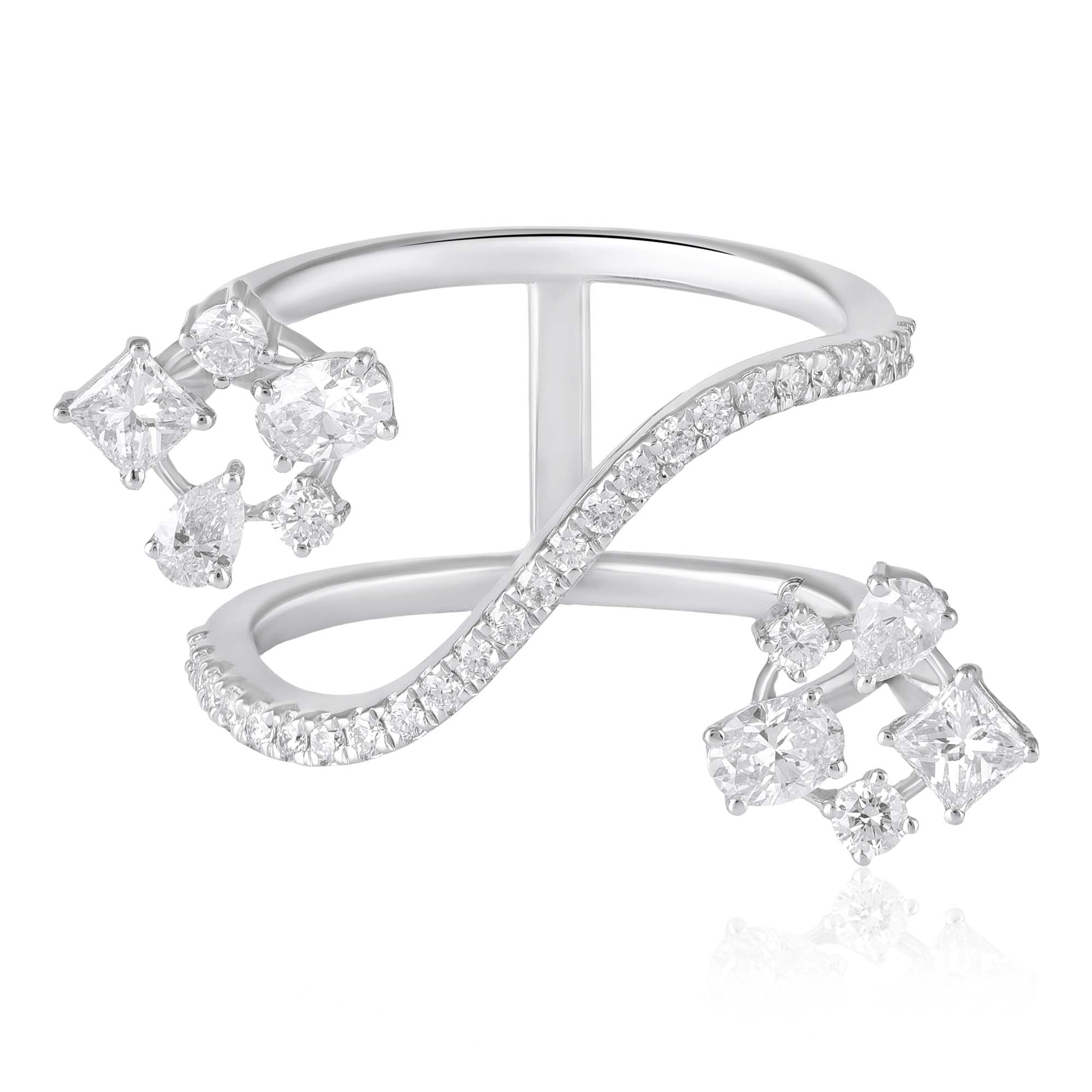Flora Asymmetry Embrace Diamond Ring