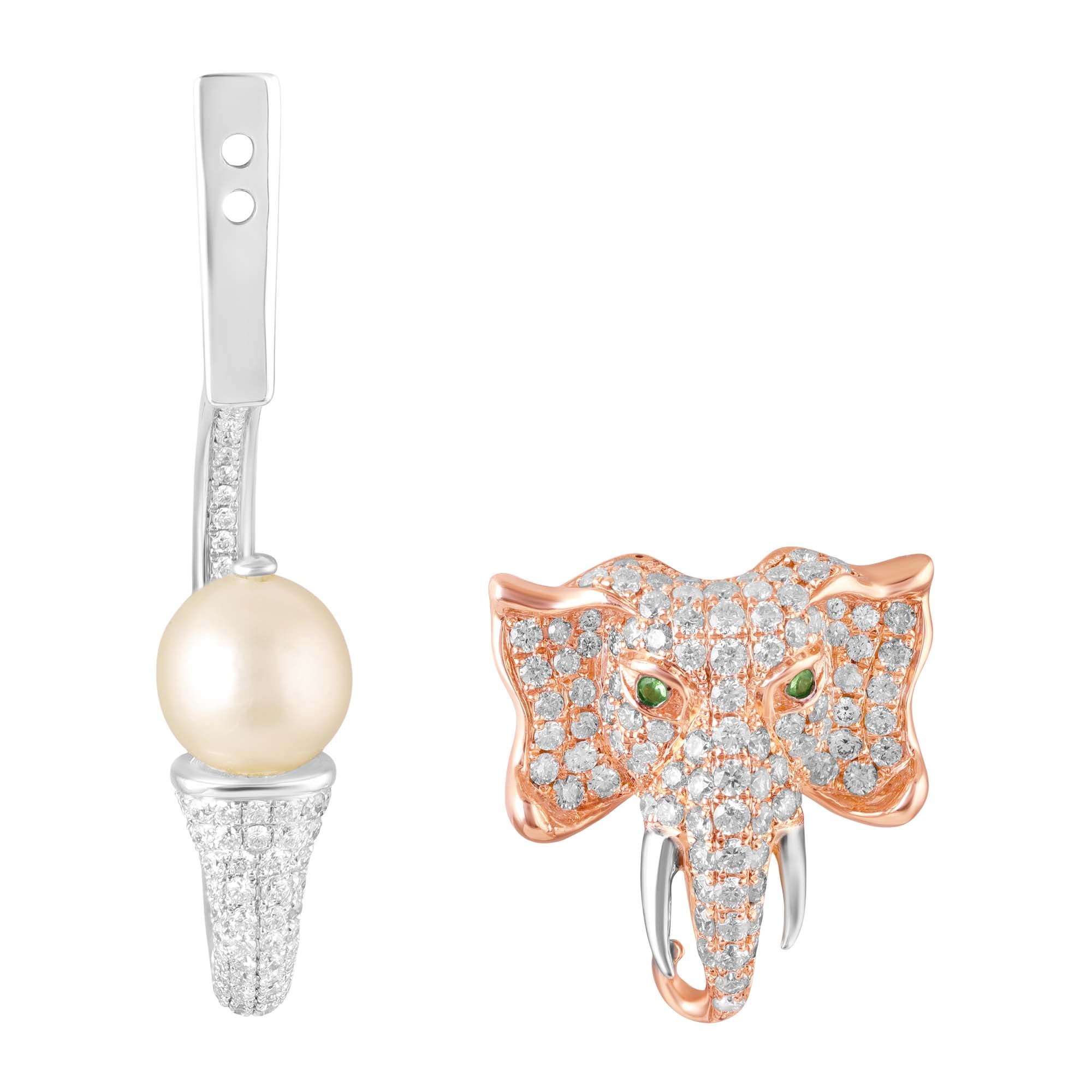 Pearl Tusker Drop Studs-Dangler Earrings