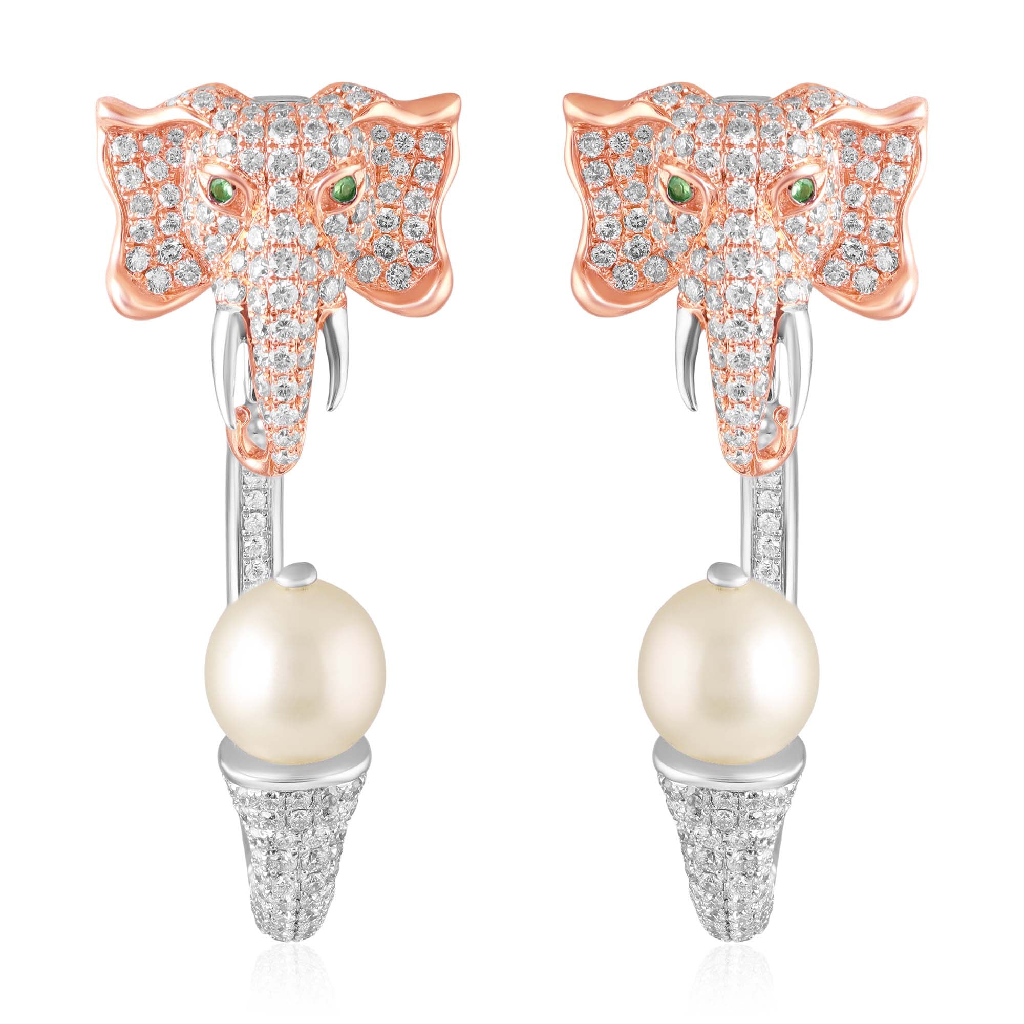 Pearl Tusker Drop Studs-Dangler Earrings