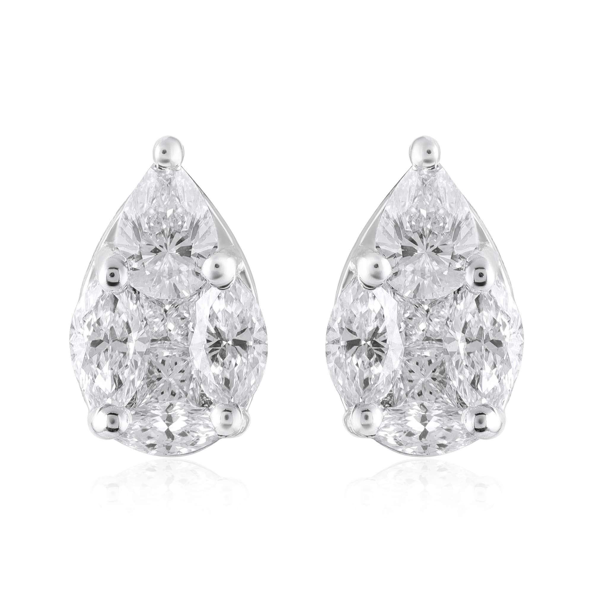 Marquise Duet Detachable Natural Diamond Studs