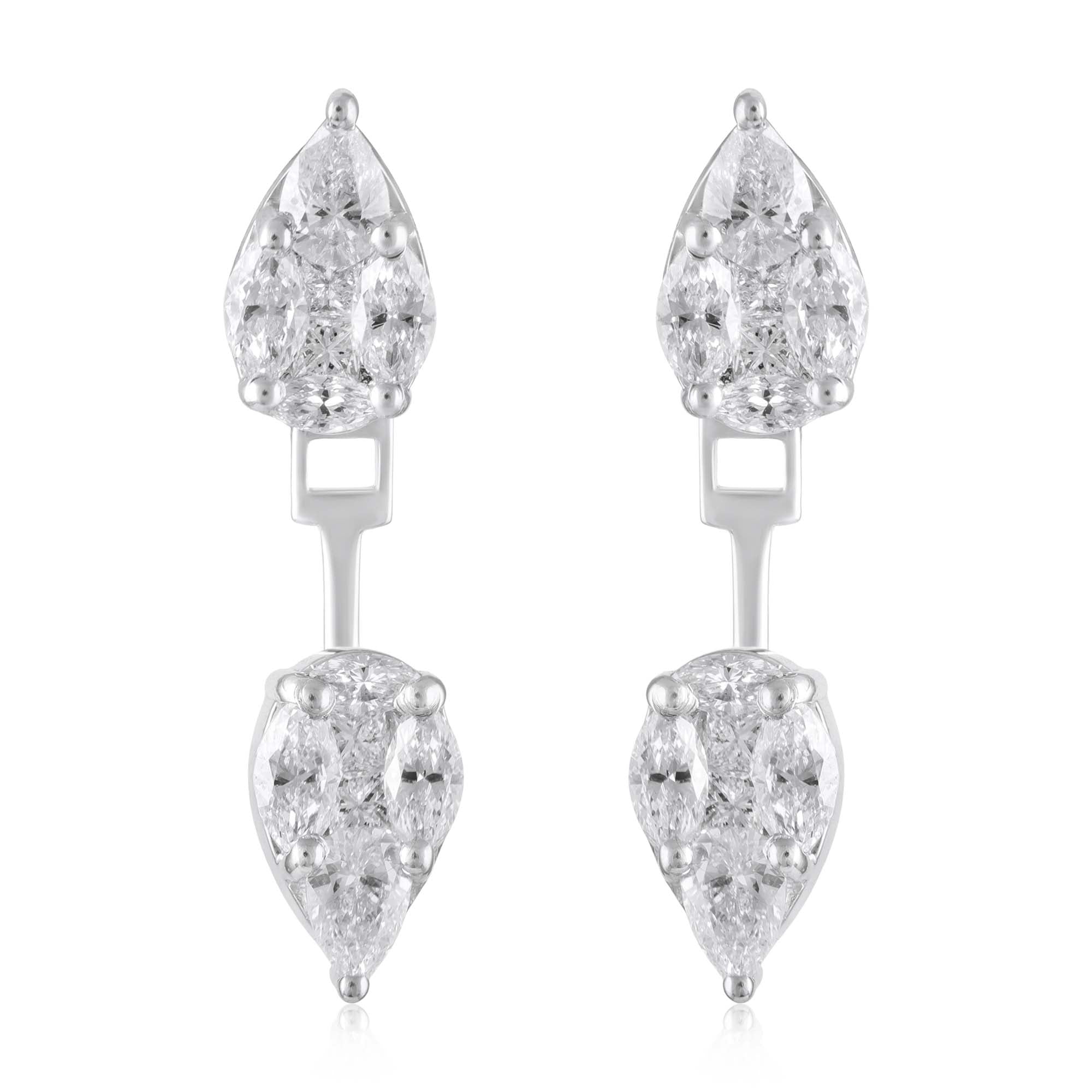Marquise Duet Detachable Natural Diamond Studs