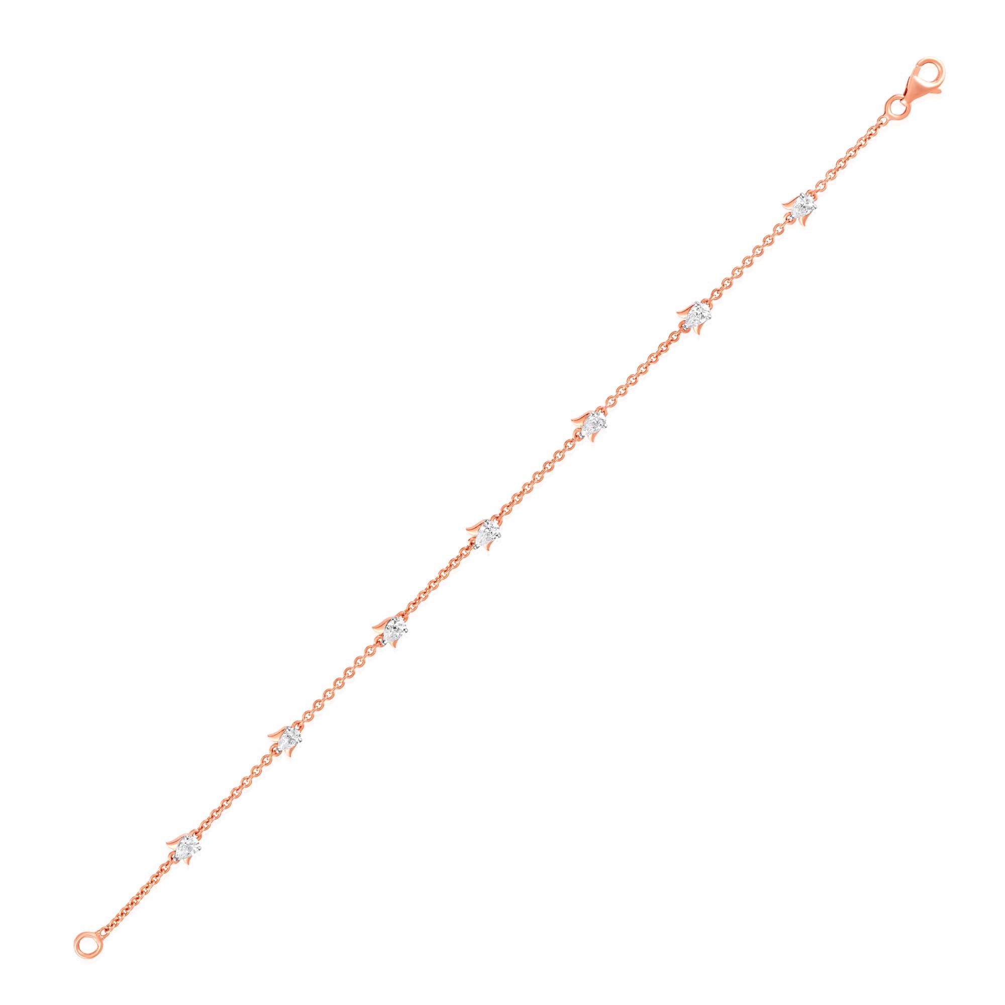 Blooming Chain Natural Diamond Bracelet - Minimal