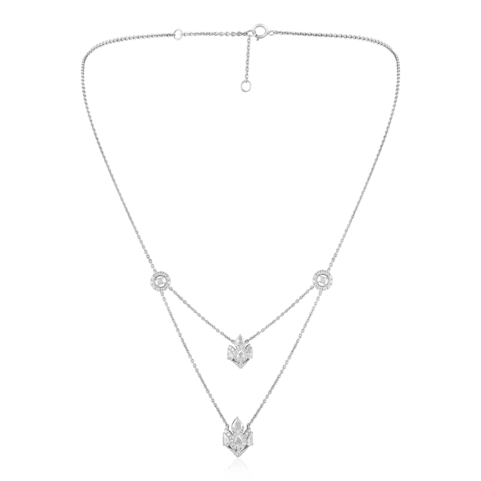 Blooming Natural Diamond Layered Necklace