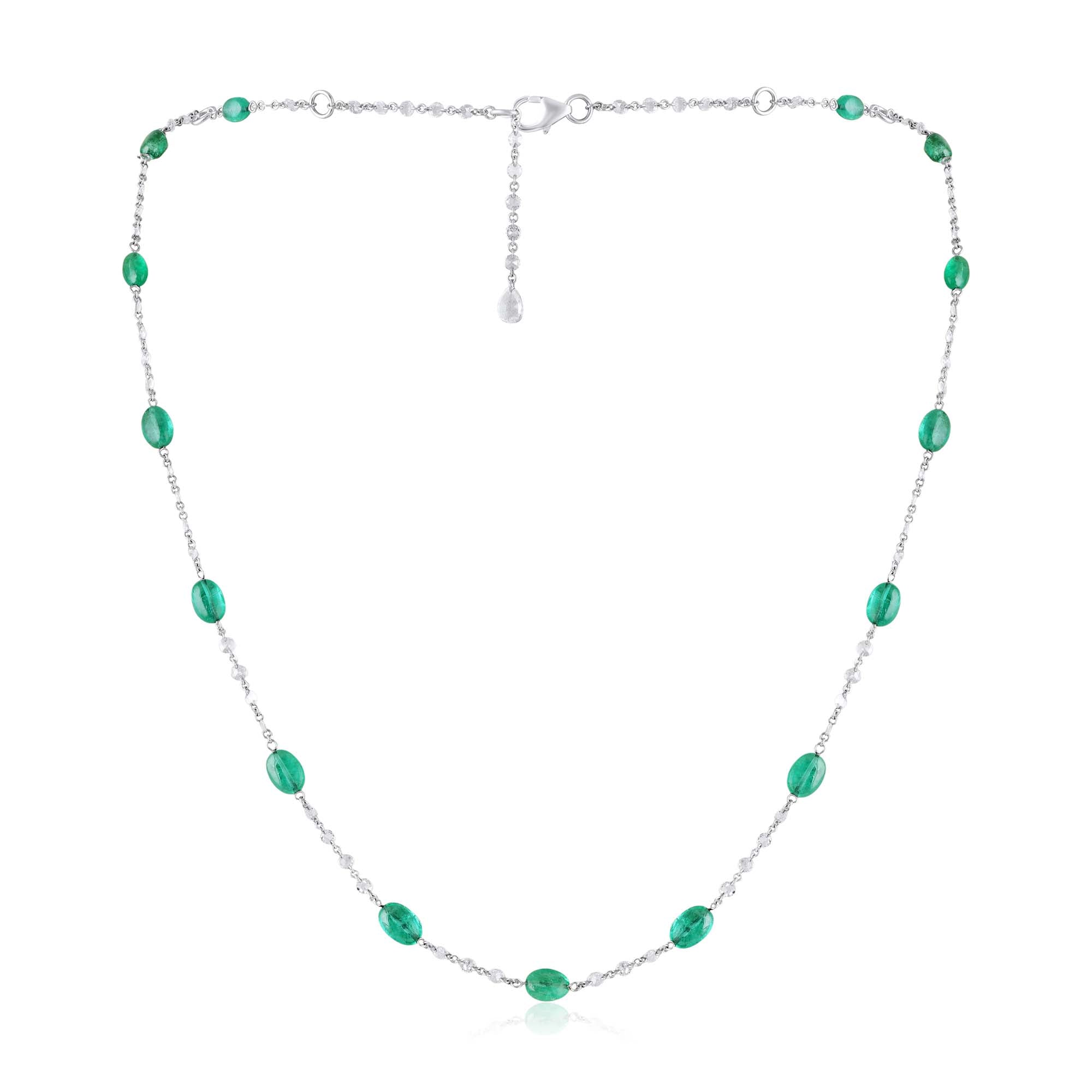 Verdant Rosecut Diamond Emerald Chain