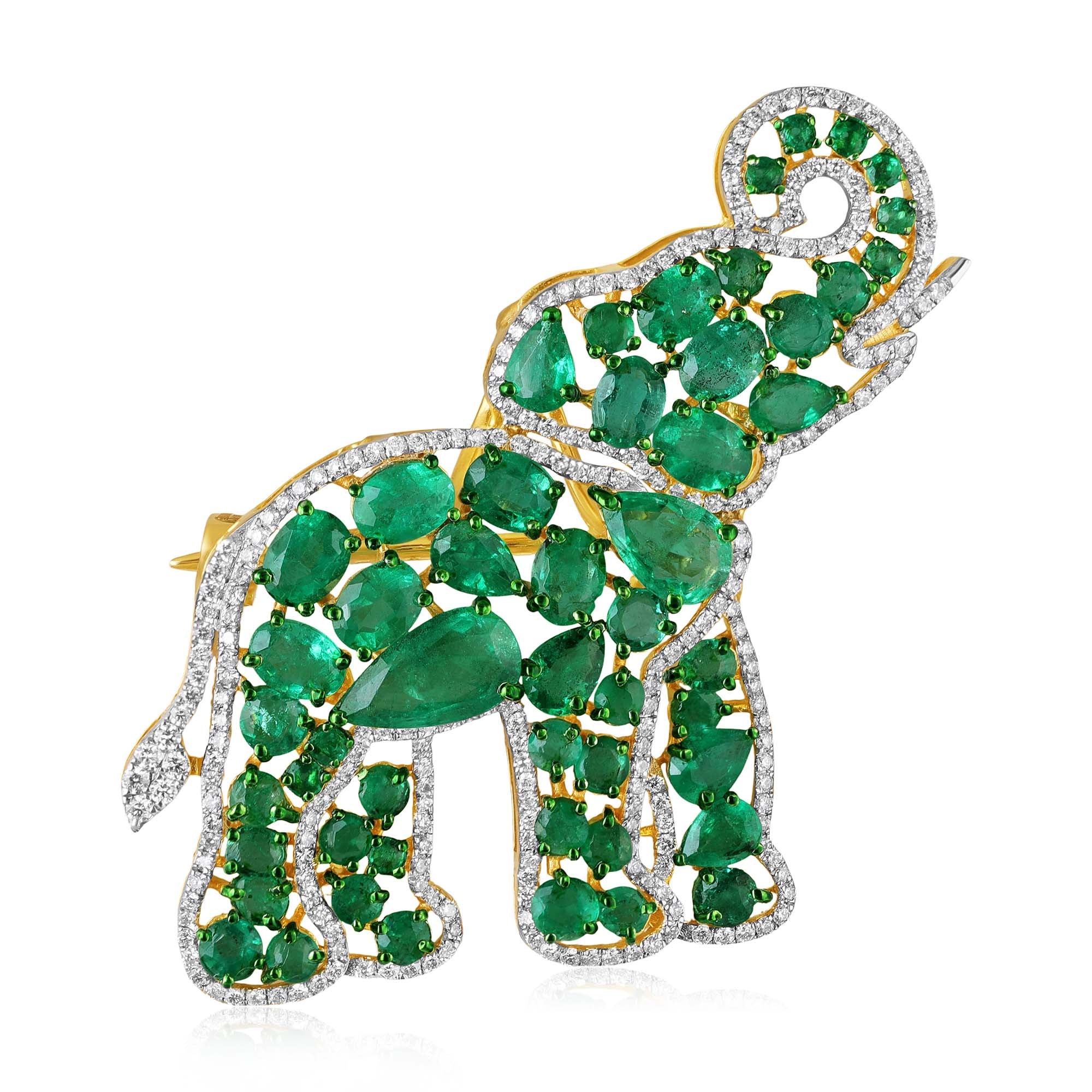 Veridian Trunk Emerald Brooch