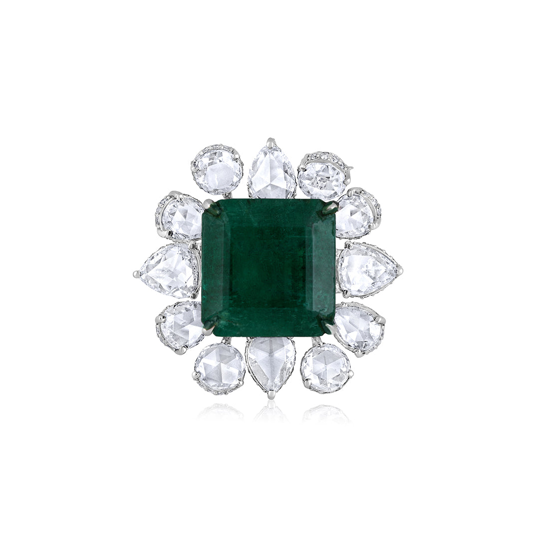 Emerald Cluster Ring