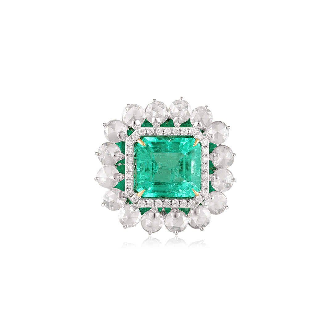 Emerald Daisy Ring