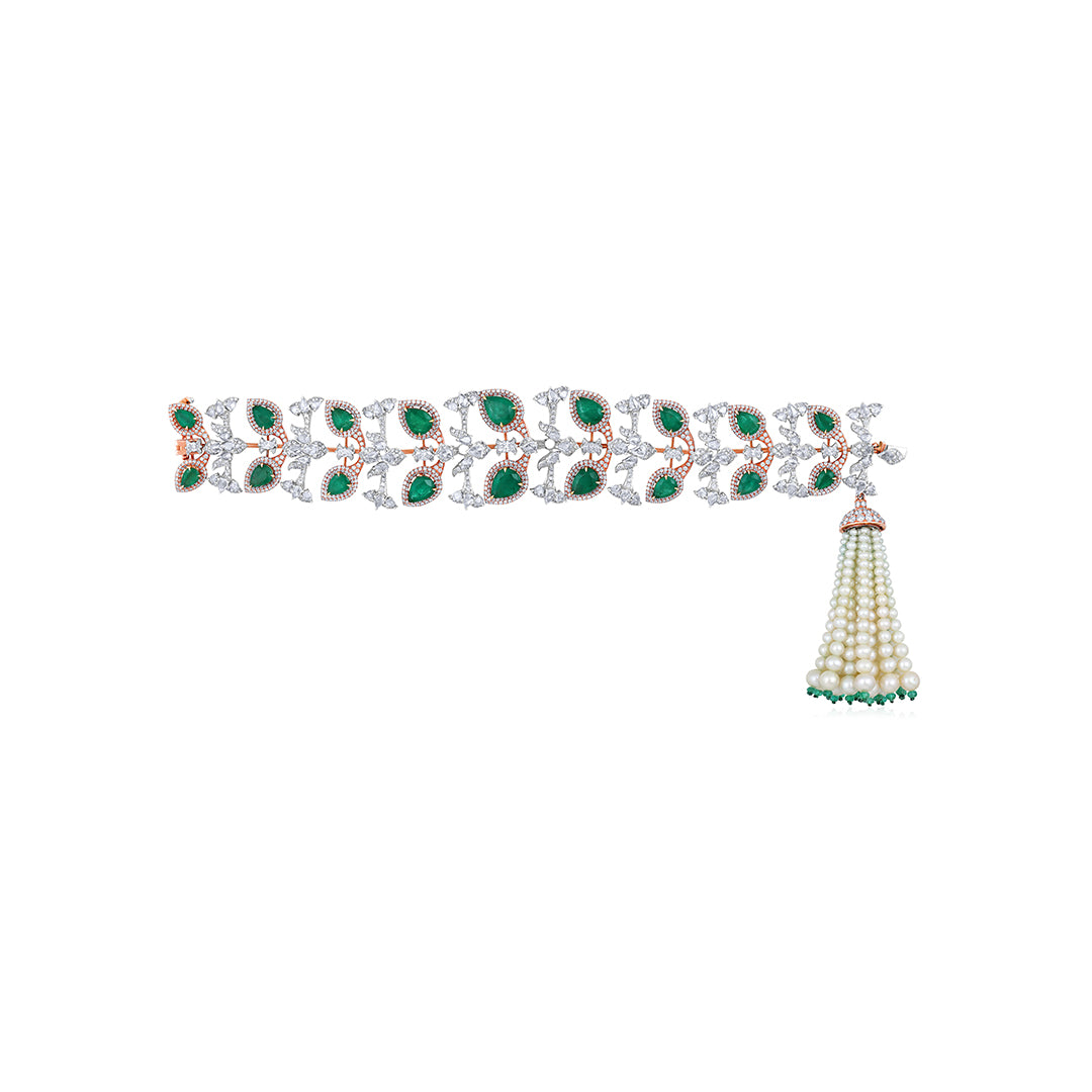 Emerald Diamond Tassel Armlet