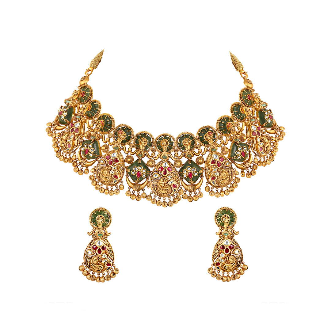 Gold Intricate Choker Set