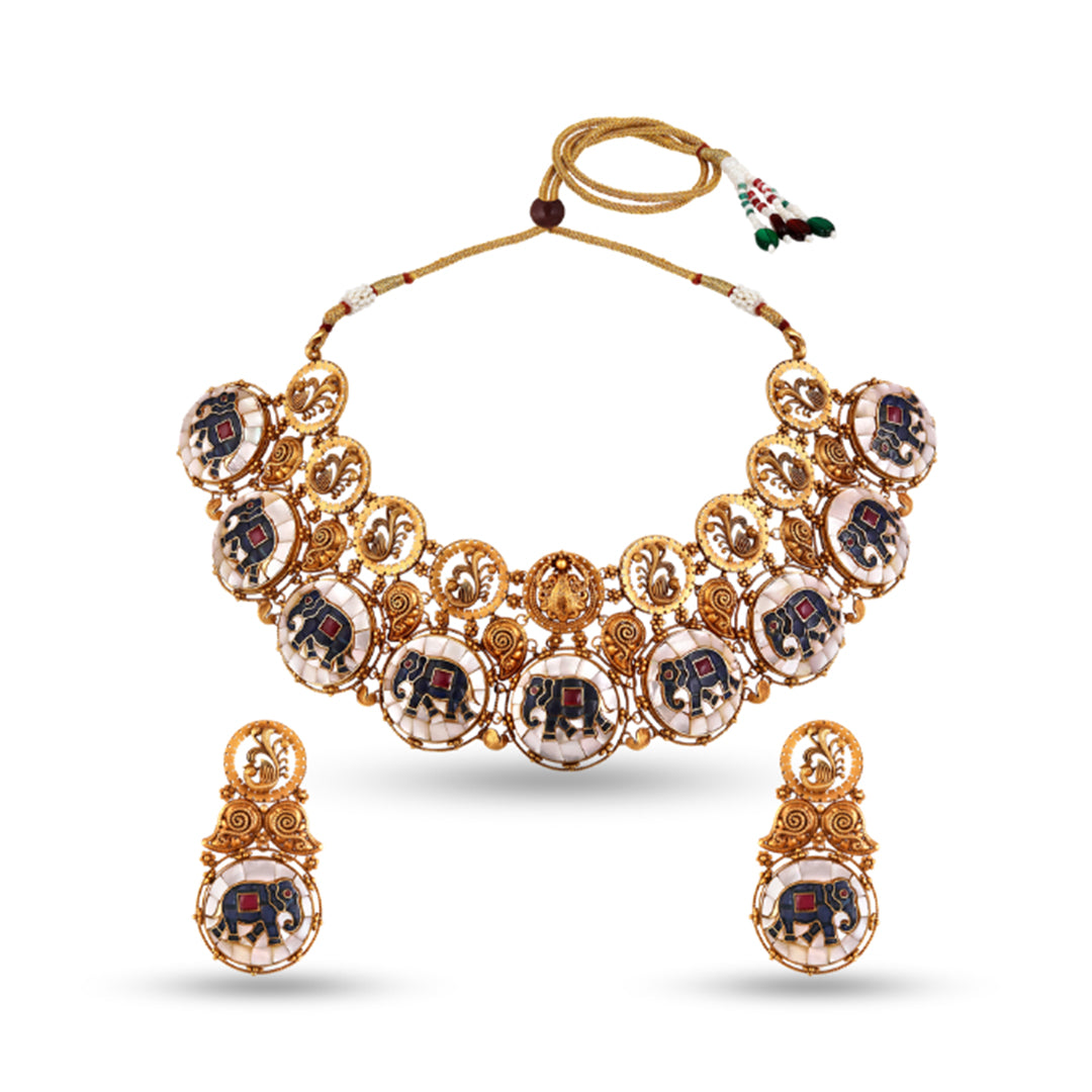 Grandeur of Elephants Necklace Set