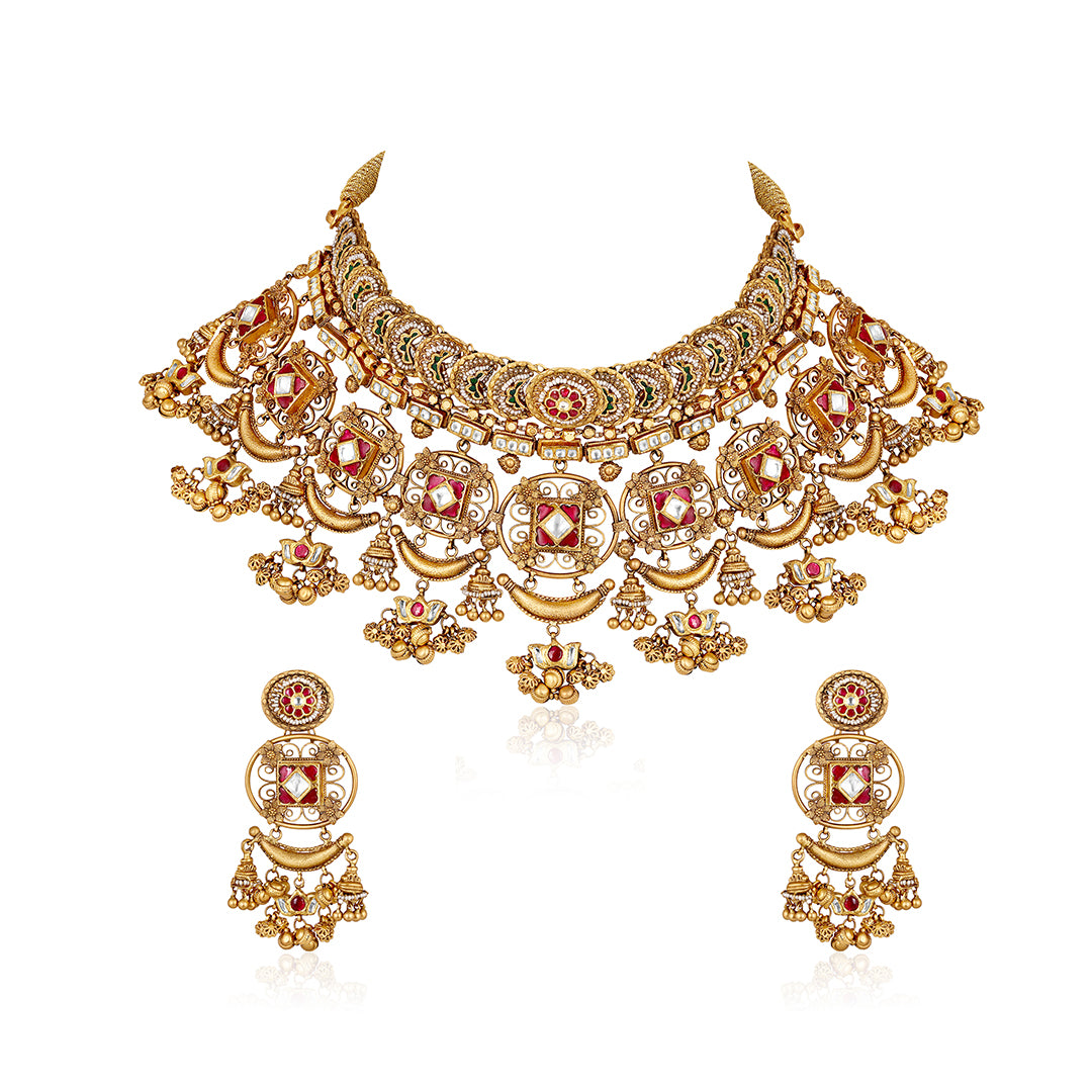 Heritage Ruby Drop Collar Necklace Set