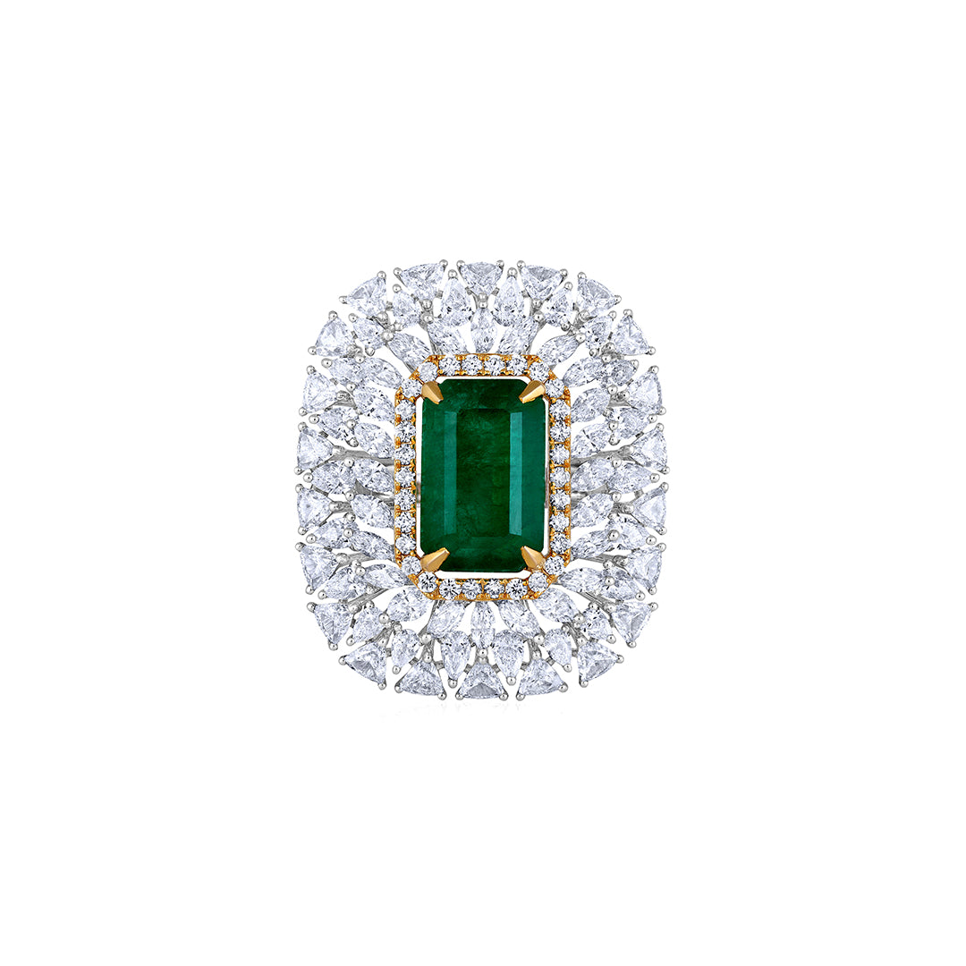 Royal Emerald Halo Ring