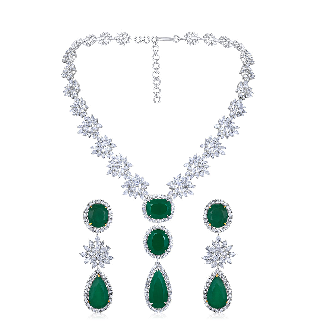 Royal Emerald Symphony Necklace Set