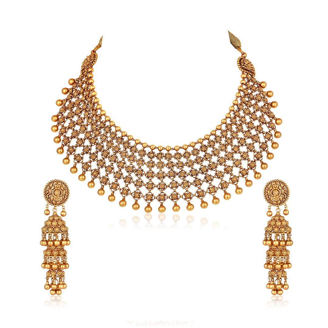 Sunburst Antique Gold Choker Set