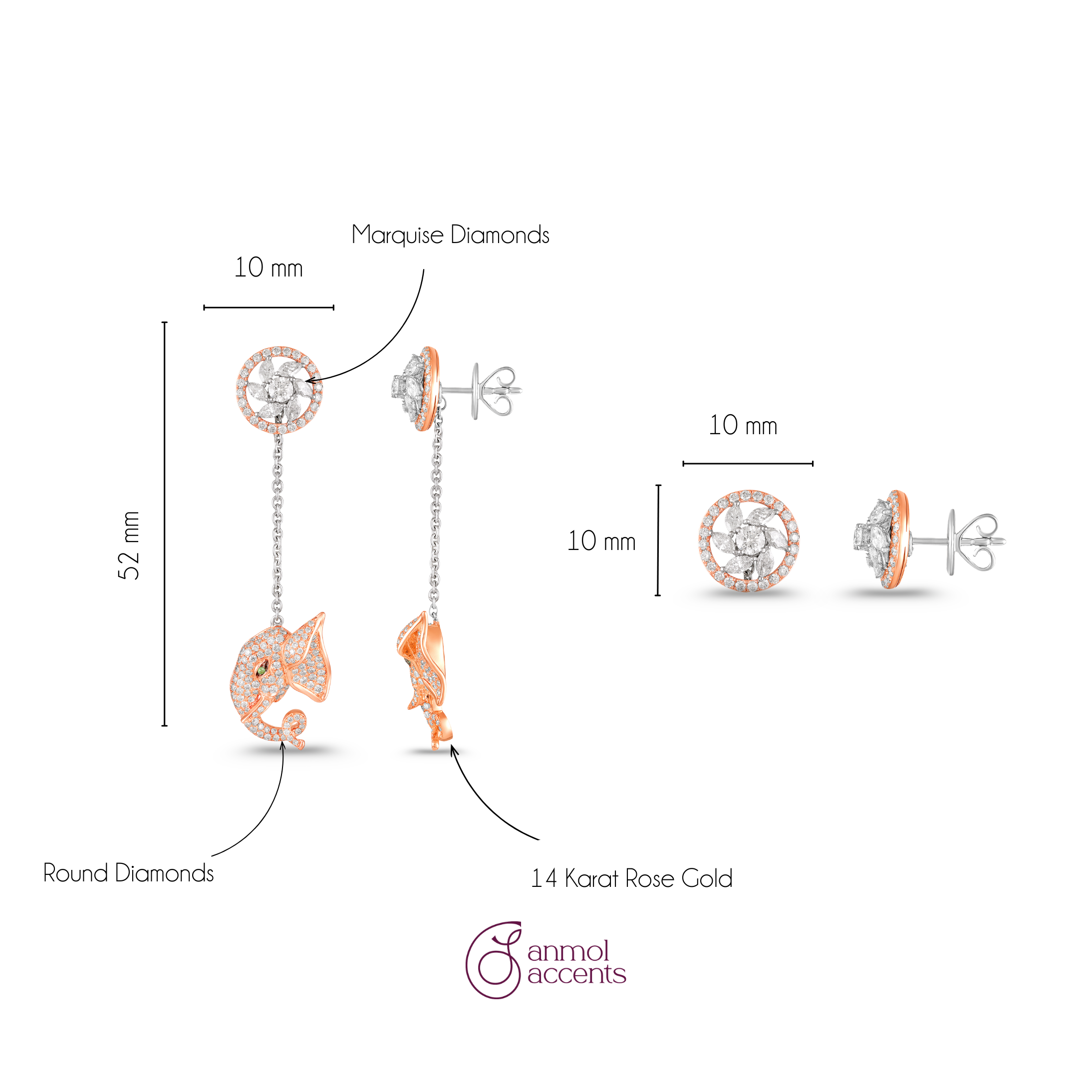 Silent Strength Gaja Danglers