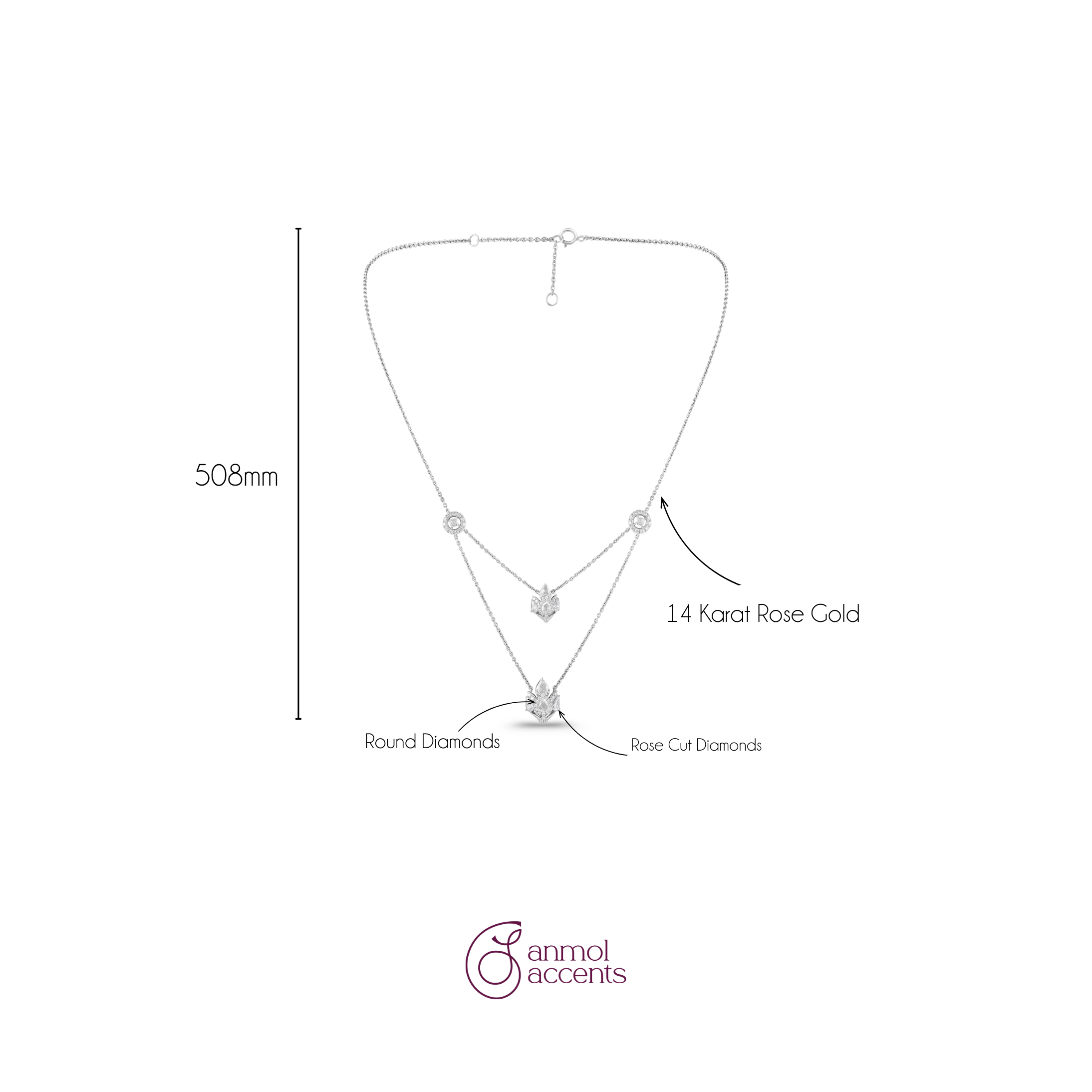 Blooming Natural Diamond Layered Necklace