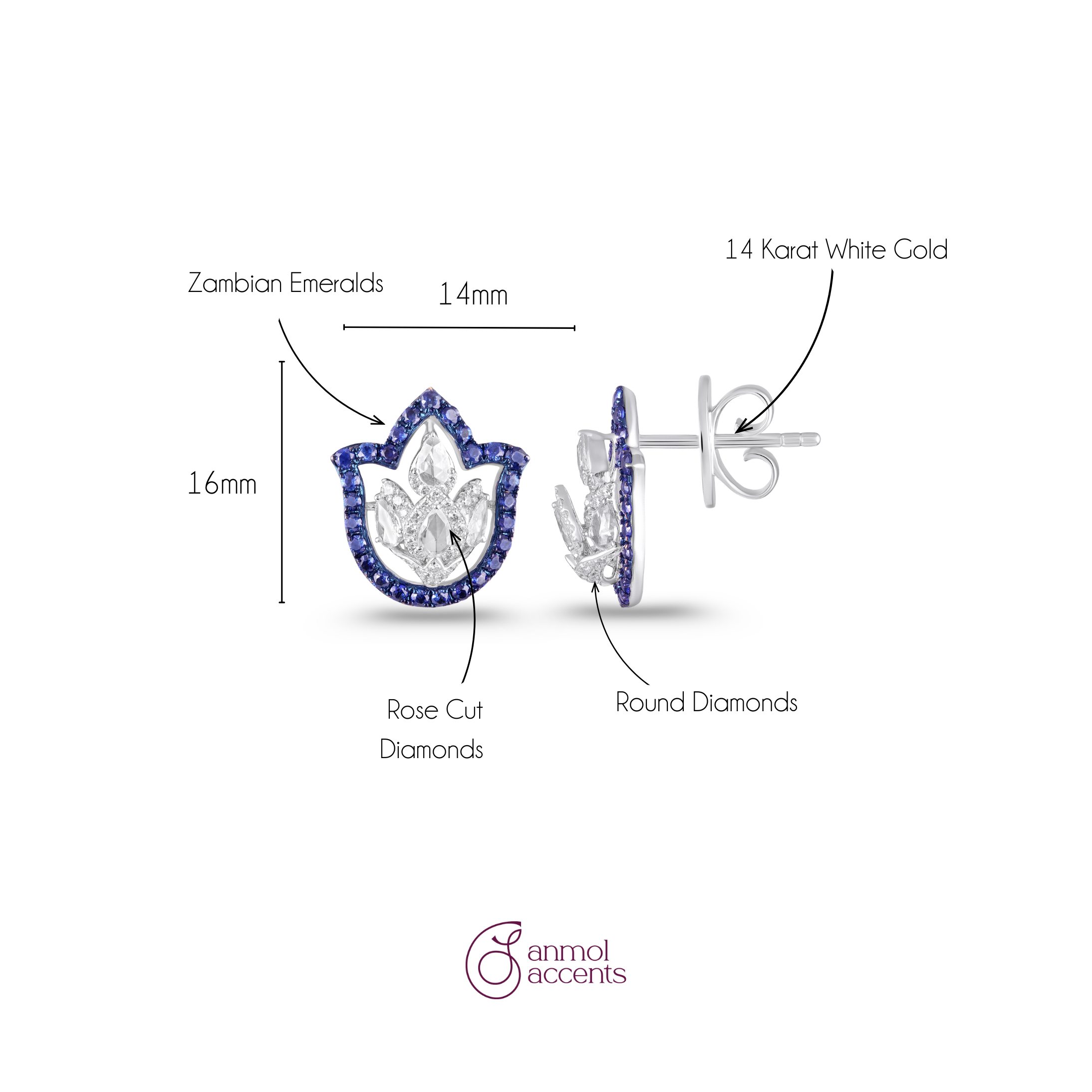 Sapphire Crest Natural Diamond Studs