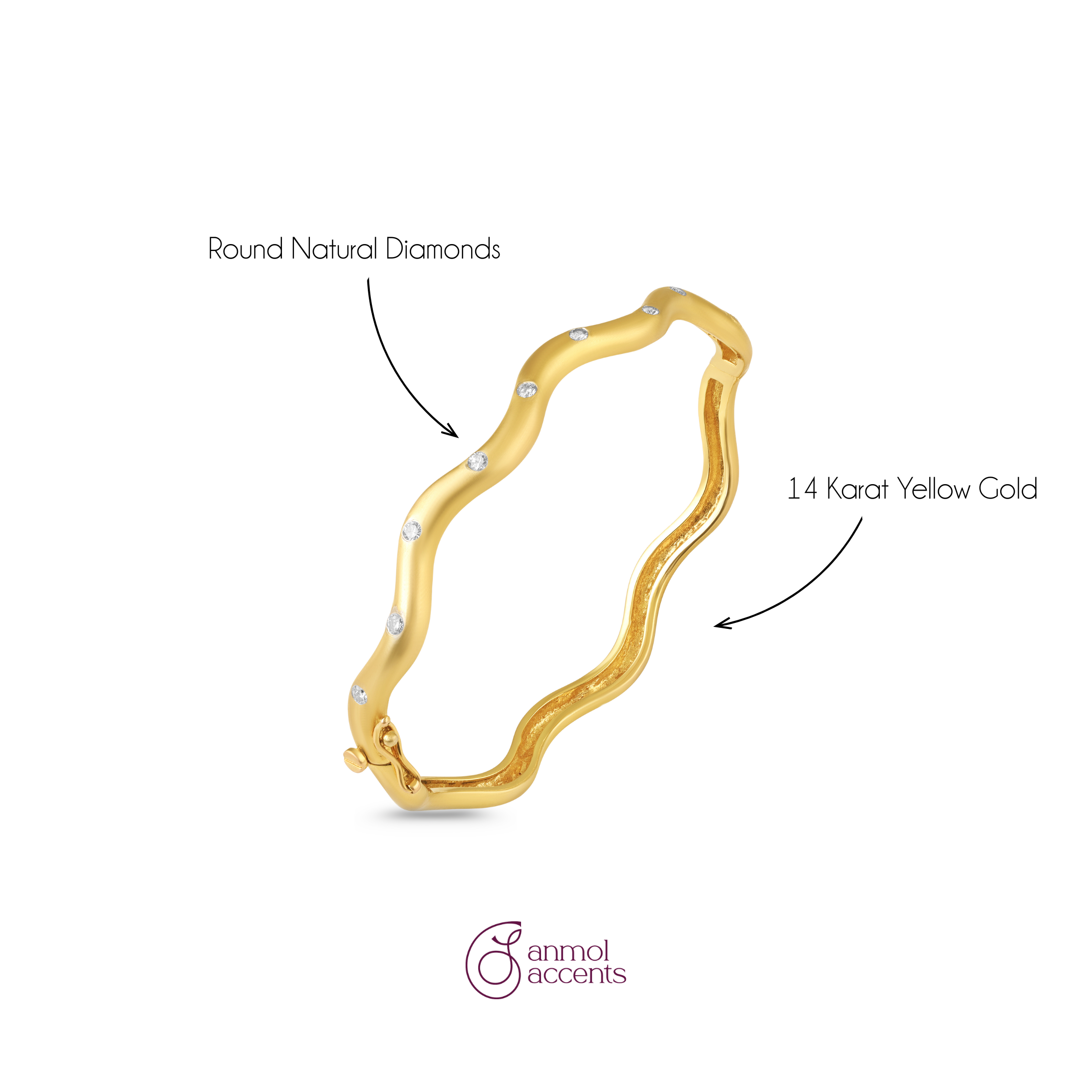 Signature Wave Yellow Gold Bracelet