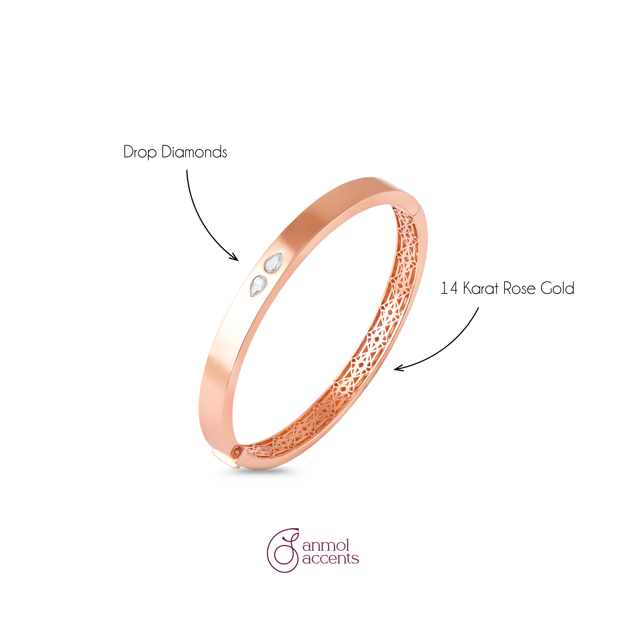 Rosy Comet Bangle Bracelet