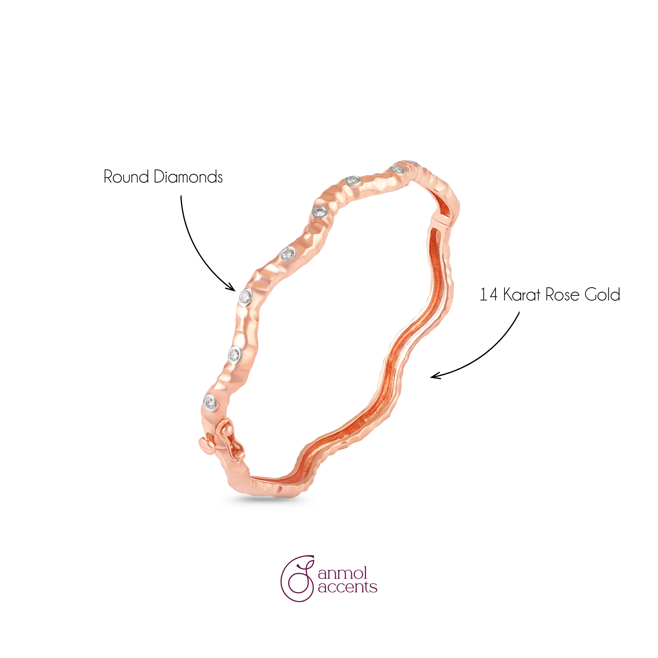 Signature Wave Rose Gold Bracelet