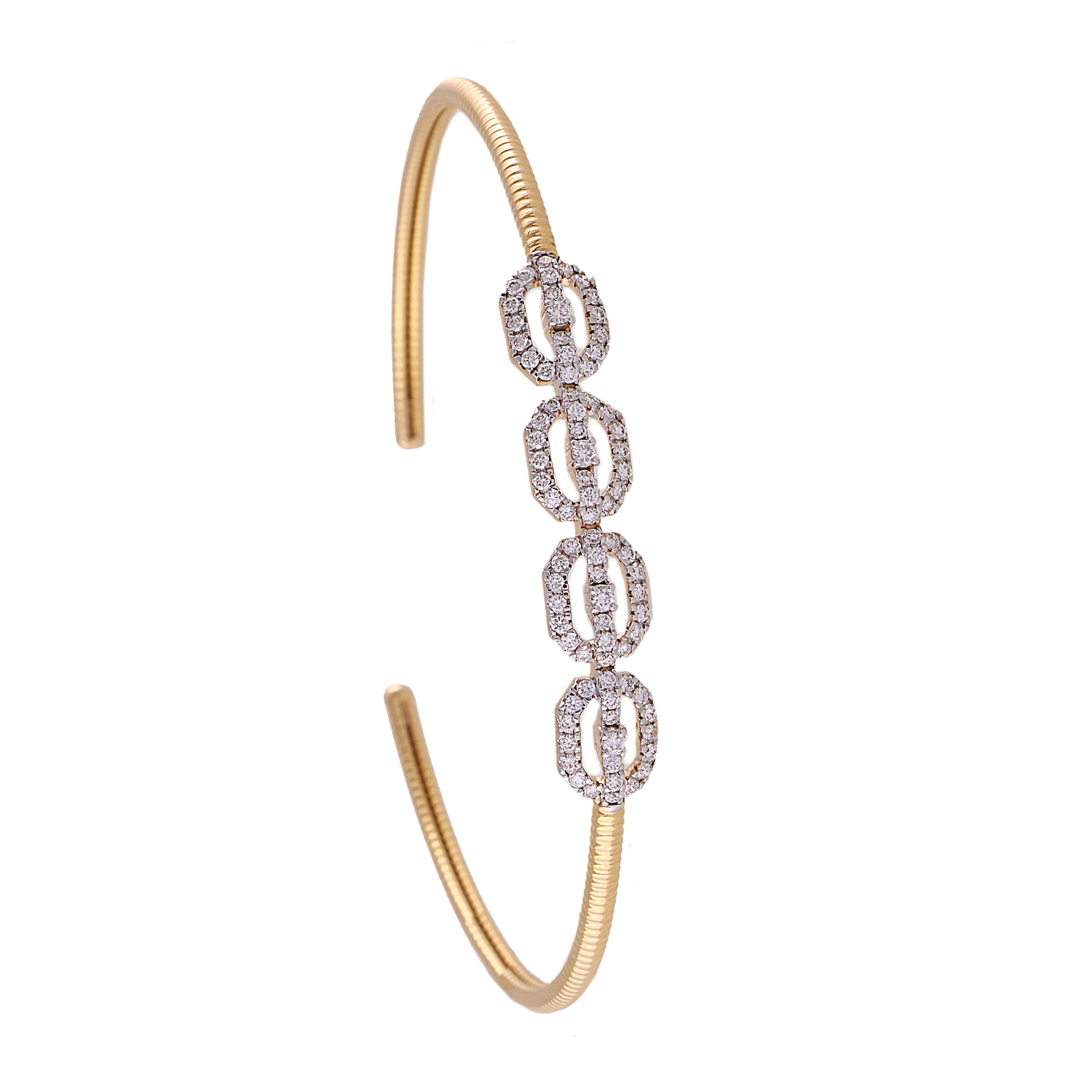 Gold open bracelet by Wynona | Wynona